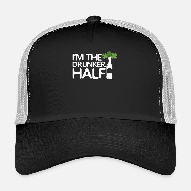 Jour T-shirt de St Patrick drôle Je suis la moitié Drunker Casquette trucker 