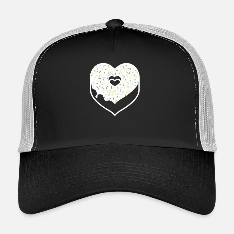 Le coeur de beignet saupoudre de vacances Saint-Valentin Casquette trucker 
