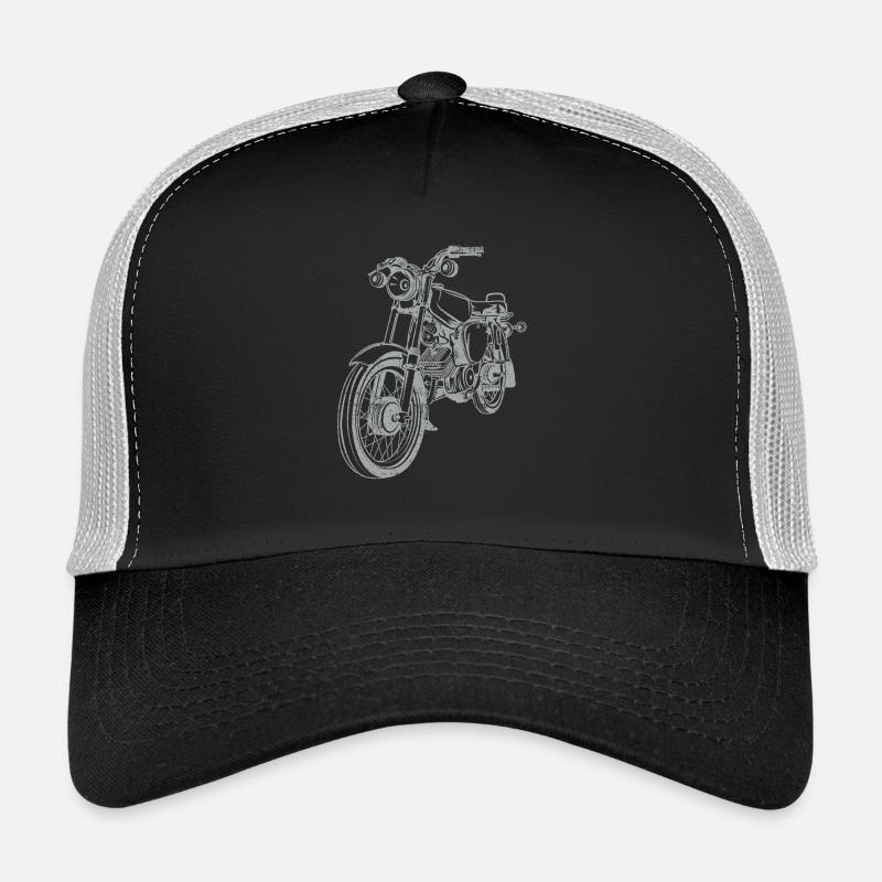 Simson S51 Vintage Lineart Silhouette - Trucker Cap - Schwarz/Steingrau