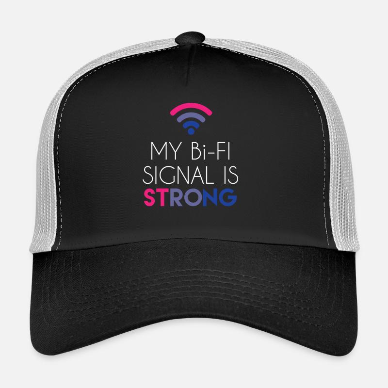 Bi-Fi - Bisexual - Gay Pride - Bi - Geschenk - Trucker Cap - Schwarz/Steingrau