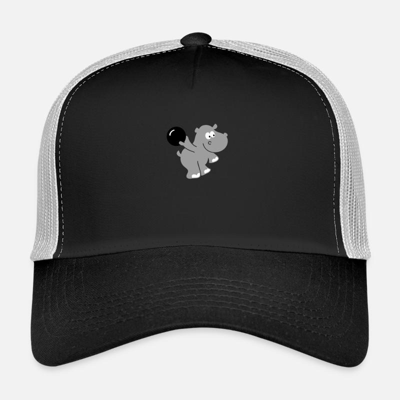 Bowling Hippo - bowling hippopotamus gift Trucker Cap