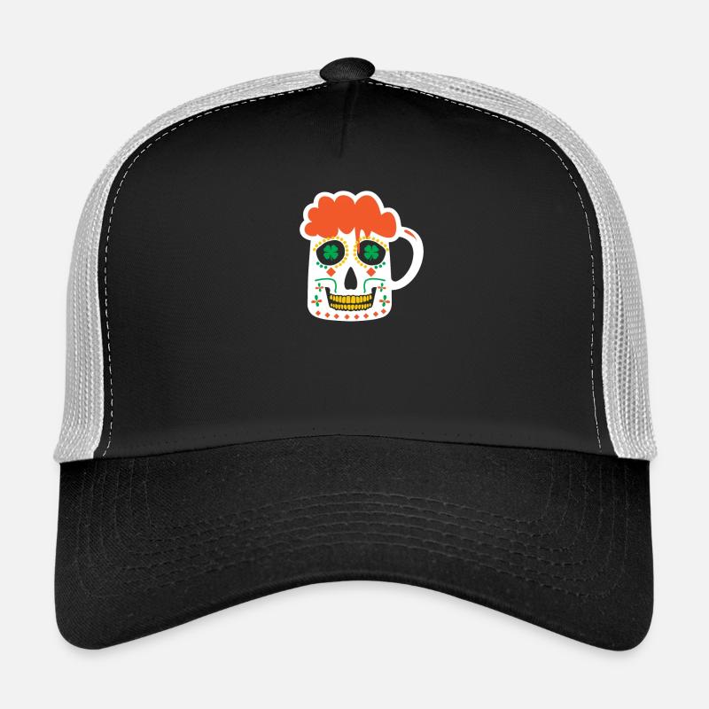 Zuckerschädel-Bierkrug St Patrick Tag Iren Trucker Cap