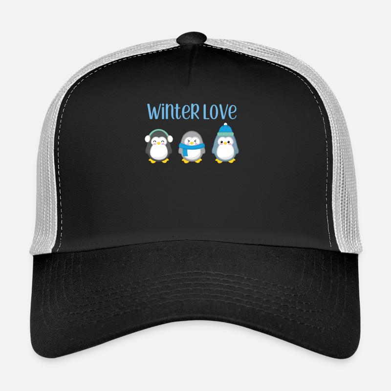 Pinguin - Winter - Geschenk - Süß - Pinguine - Trucker Cap - Schwarz/Steingrau