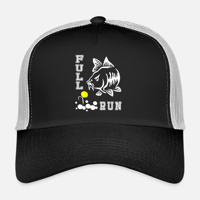 FULLRUN Karpfenangler Karpfen carp Angeln Geschenk - Trucker Cap - Schwarz/Steingrau