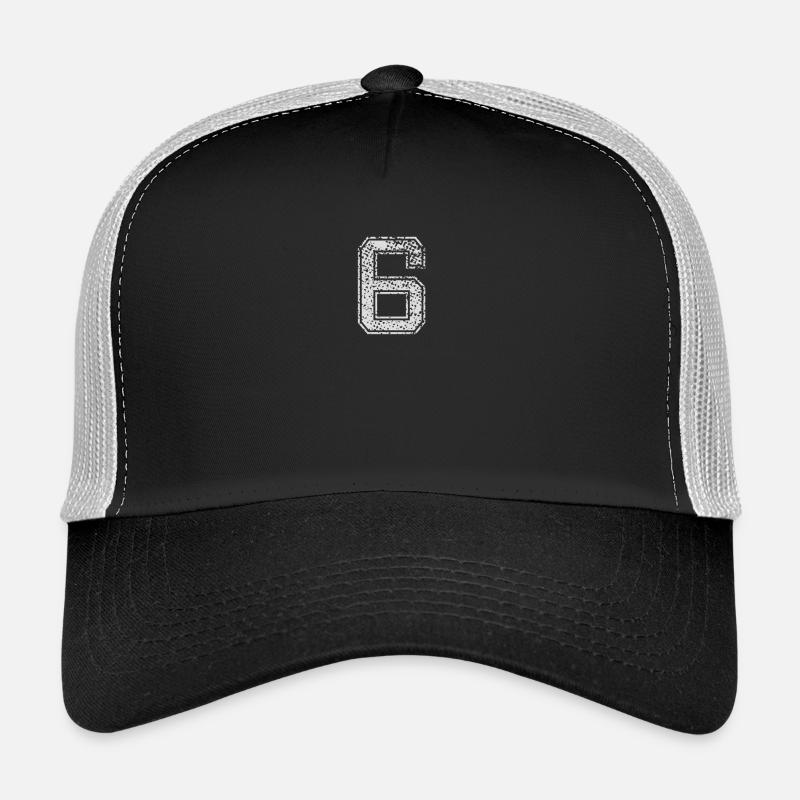 Nummer 6 Zahl Sechs Geschenk Trucker Cap