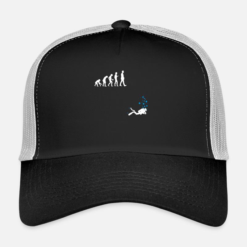 Diving Shirt Evolution Diver Gift Funny - Trucker Cap - black/stone grey