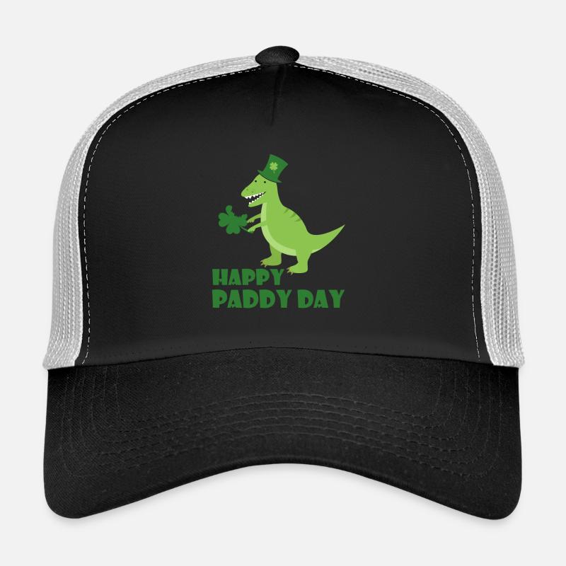 Jour de trèfle shamrock de Saint Patrick Dino Trex T-shirt Casquette trucker 