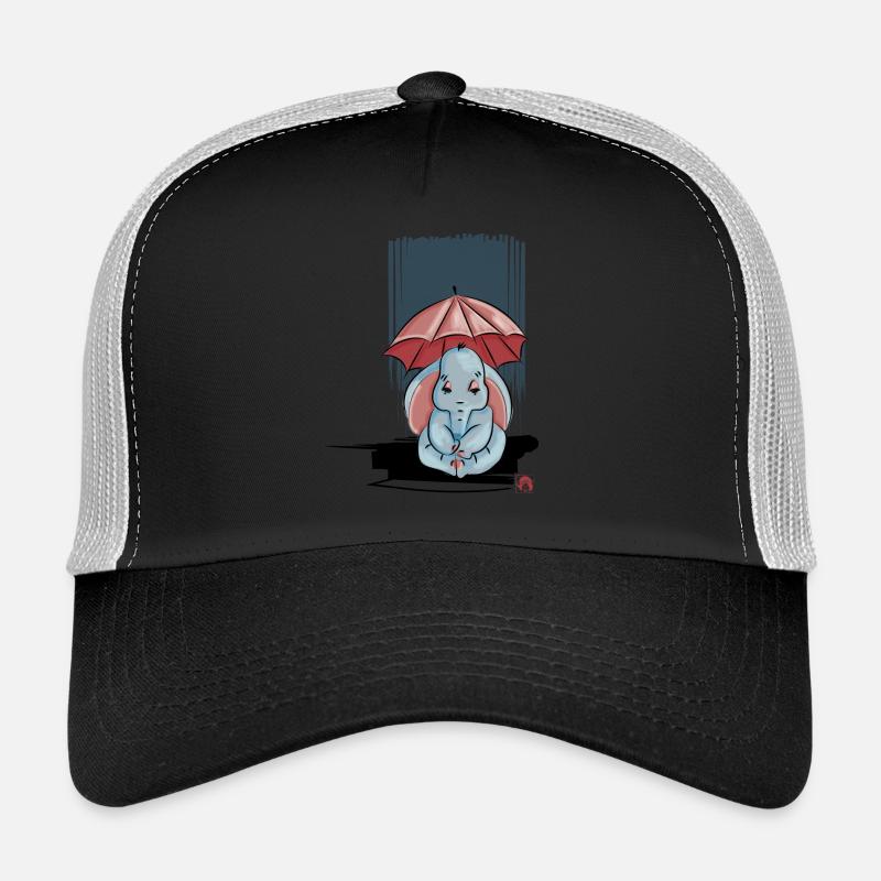 Elephant under his umbrella - Trucker Cap - black/stone grey