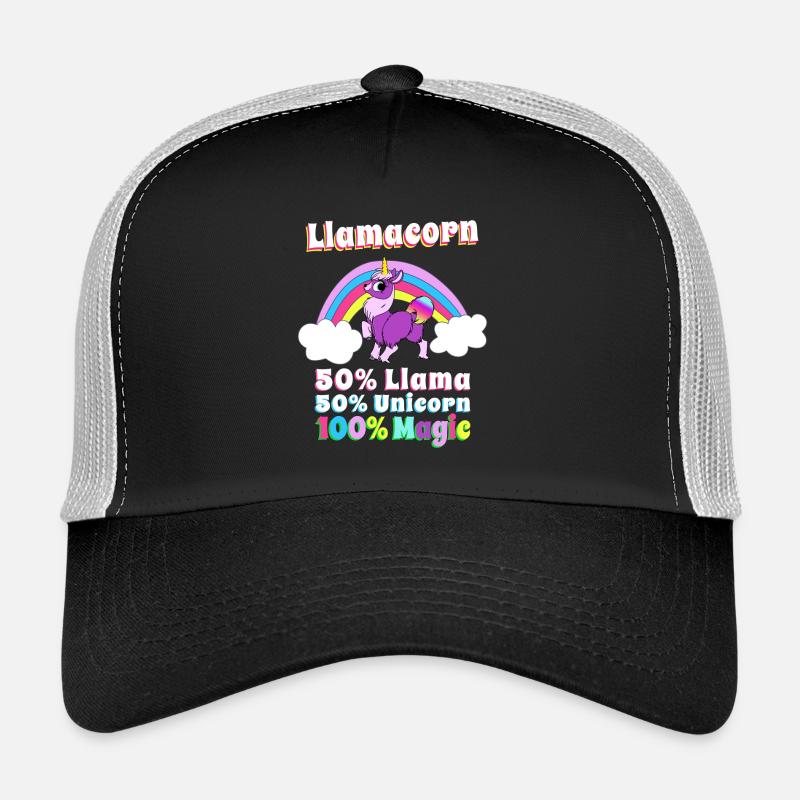 Llamacorn, Lama + Einhorn = Magie! Geschenk - Trucker Cap - Schwarz/Steingrau