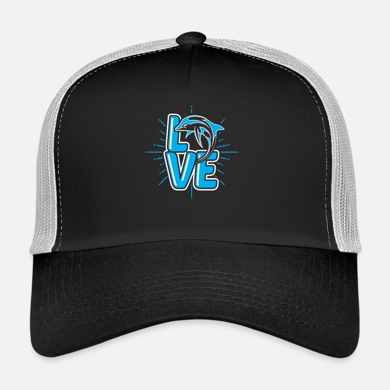 I Love Orcas Orcas Rescue Tee Shirt Gift - Trucker Cap - black/stone grey