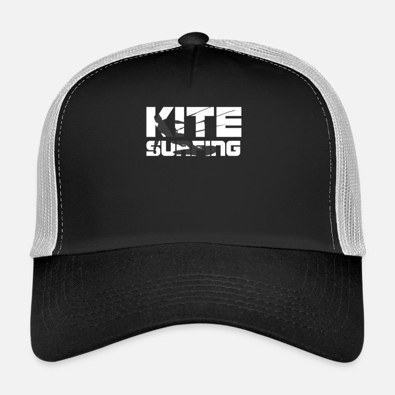 Kitesurfen - Kitesurfer - Kitesurfing - Geschenk - Trucker Cap - Schwarz/Steingrau