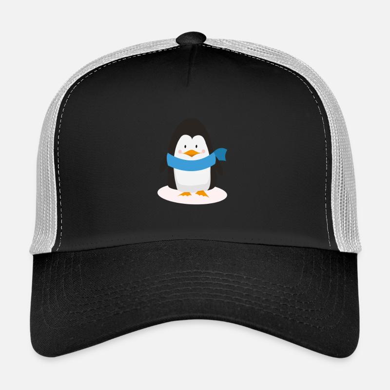 Knuffiger Pinguin - süßes Motiv - Kinder Geschenk - Trucker Cap - Schwarz/Steingrau