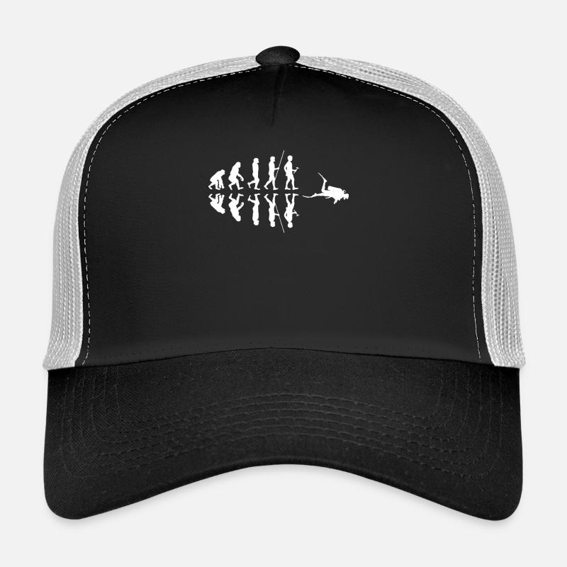 Tauchen - Taucher - Scuba Diving - Evolution - Trucker Cap - Schwarz/Steingrau