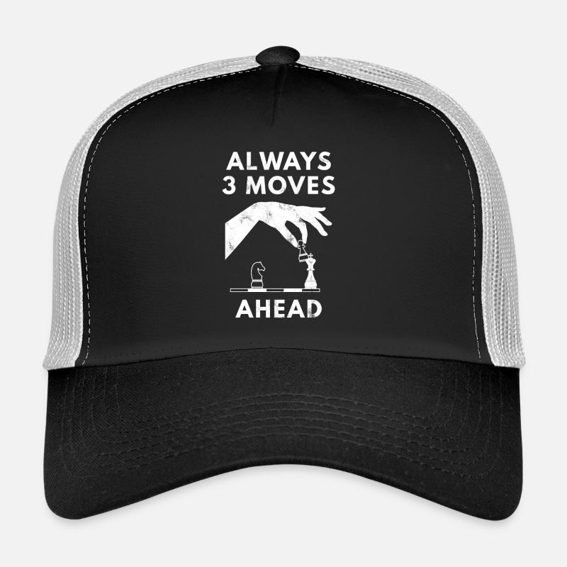Echecs - Echecs - Echecs - Trains - Casquette trucker  - noir/gris pierre