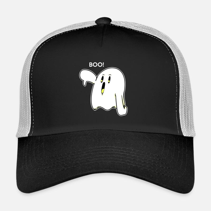 BOO - Ghost - Ghost - Spooky - Gift - Trucker Cap - black/stone grey