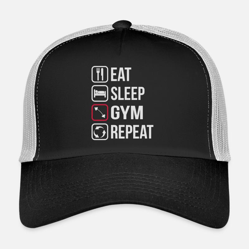 Eat Sleep Gym Repeat Trucker Cap