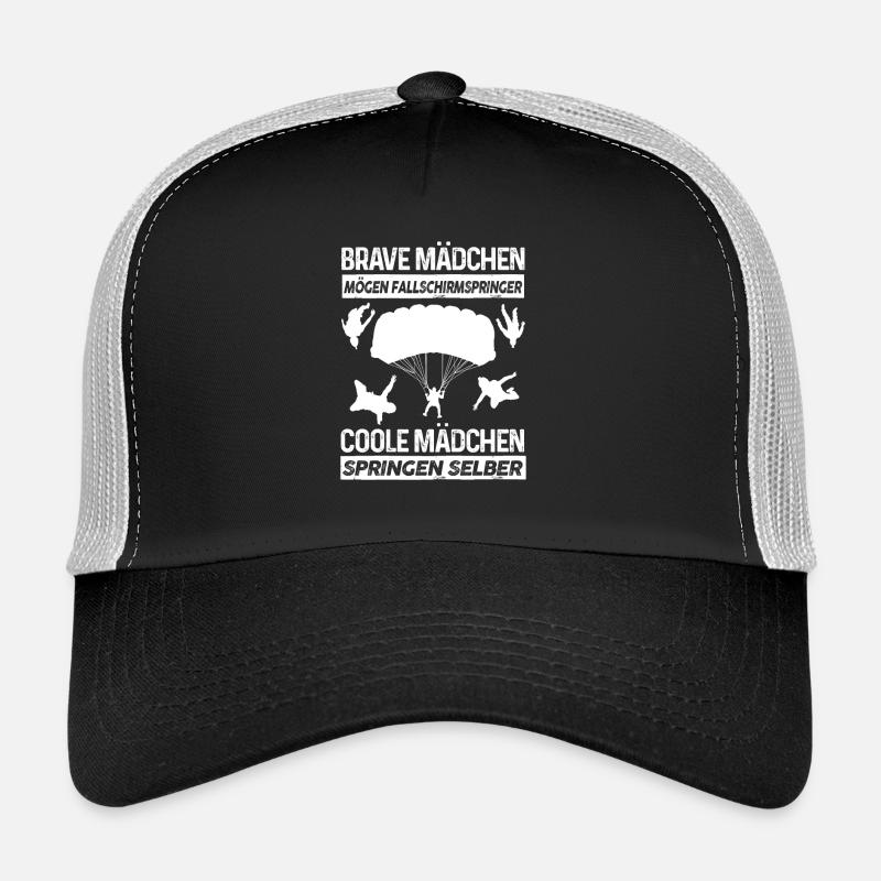 Coole Mädchen springen selber - Geschenk - Trucker Cap - Schwarz/Steingrau