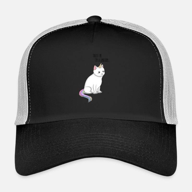caticorn - Einhorn Katze - Trucker Cap - Schwarz/Steingrau