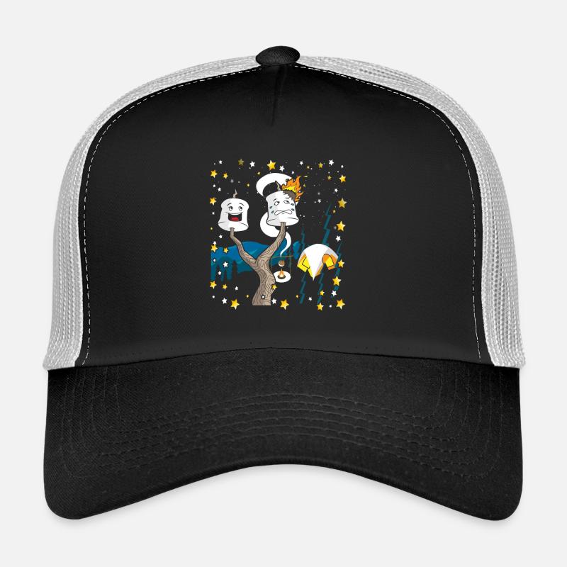 Happy Camper Marshmallow Campfire Gift Shirt - Trucker Cap - black/stone grey