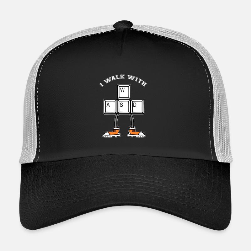 I WALK WITH WASD - Walking - Laufen - Trucker Cap - Schwarz/Steingrau