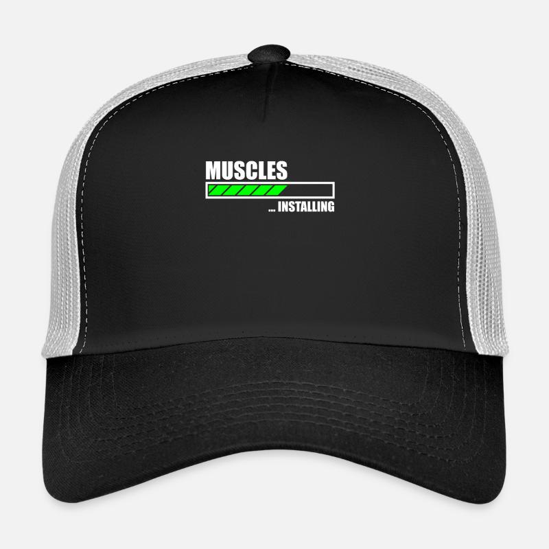 Installing Muscles Funny Gym - Trucker Cap - black/stone grey