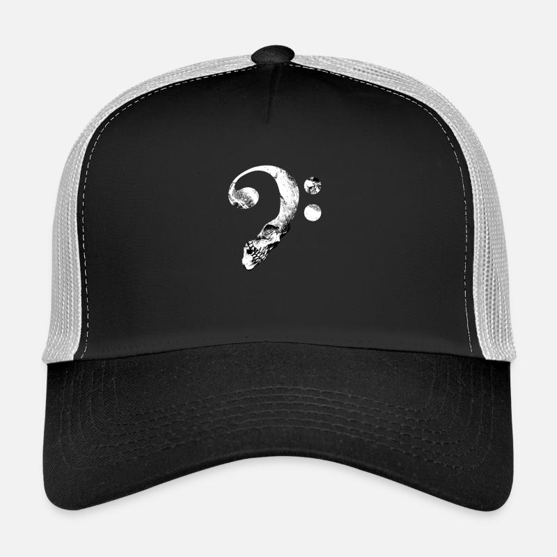 Bass Clef Skull - Trucker Cap - black/stone grey