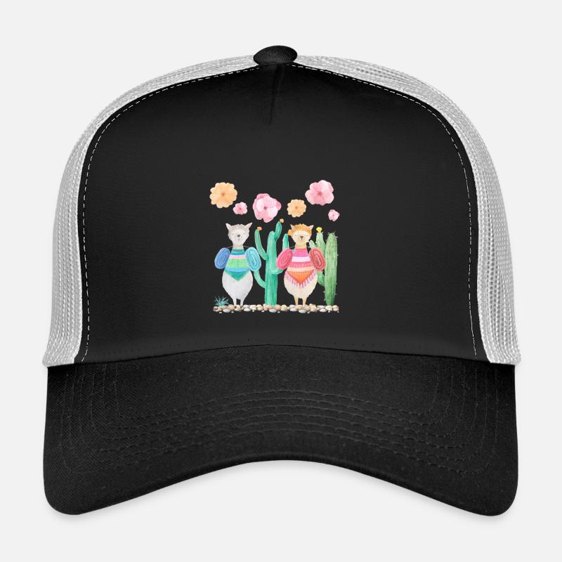 Lama Walk - Trucker Cap - Schwarz/Steingrau