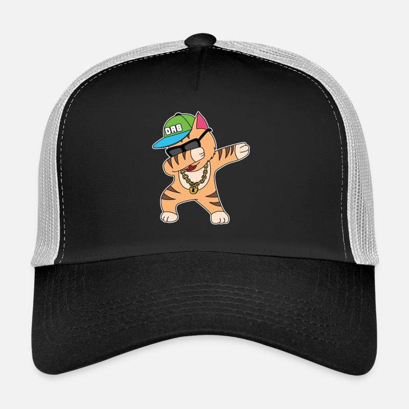 Katze Banane Kätzchen meow kitty cat Katzendame - Trucker Cap - Schwarz/Steingrau