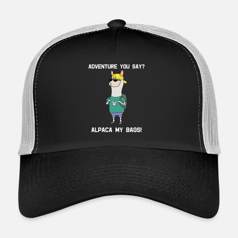Alpaca Travel Cool Backpack Alpaca My Bags Gift - Trucker Cap - black/stone grey