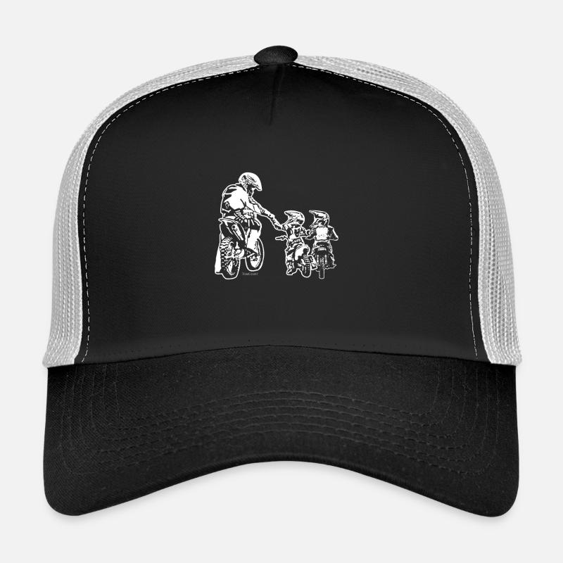 Biker Dad und zwei Kinder - Trucker Cap - Schwarz/Steingrau