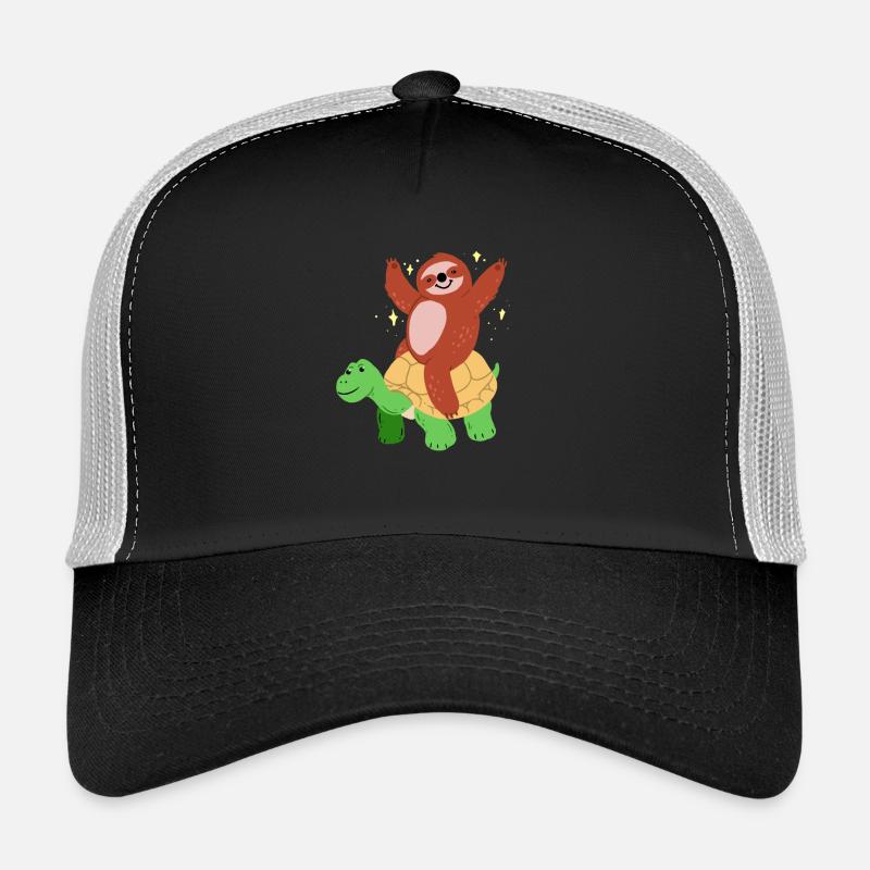 Funny turtle and sloth - Lazy Slowly Trucker Cap