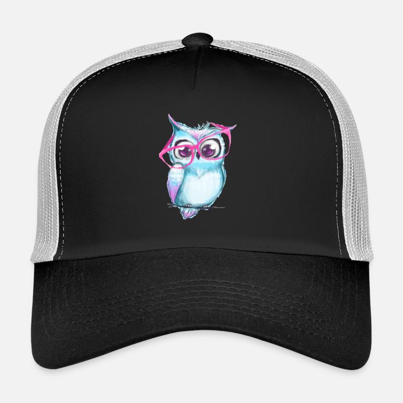 Hibou mignon avec des lunettes Casquette trucker 