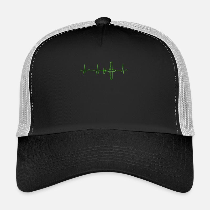 Battement cardiaque d'avion ECG Casquette trucker 
