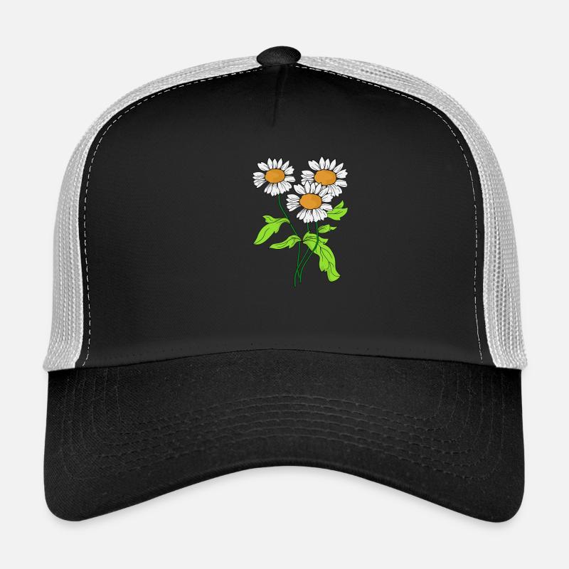 Daisies flower plant bloom gift idea - Trucker Cap - black/stone grey