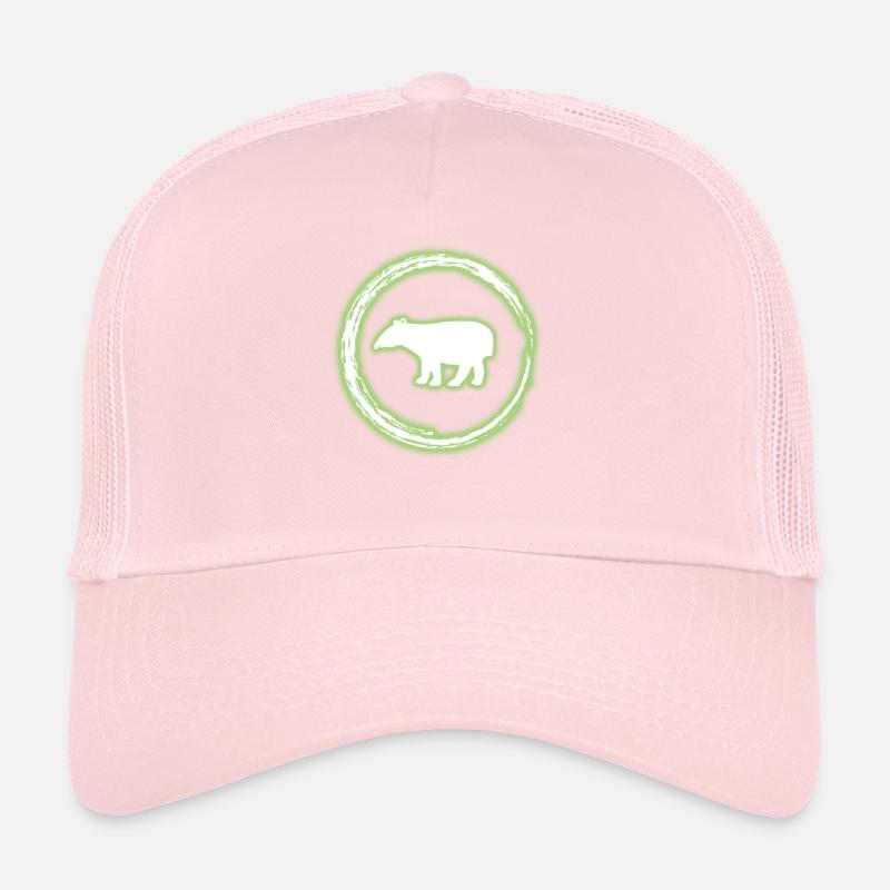 Glow Circle Green Tapir Neon Glowing Effect Retro Trucker Cap