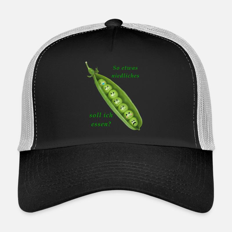 Erbsen isst man nicht - Trucker Cap - Schwarz/Steingrau