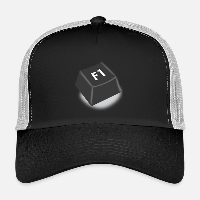 f1 Hilfe Knopf - Trucker Cap - Schwarz/Steingrau