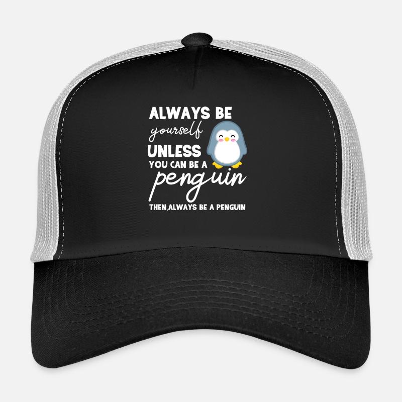 Pinguin - Pinguine - Pinguinmotiv - Be Yourself - Trucker Cap - Schwarz/Steingrau