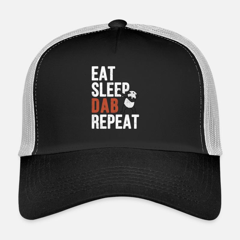 Manger sommeil tamponner cadeau répéter - Casquette trucker  - noir/gris pierre
