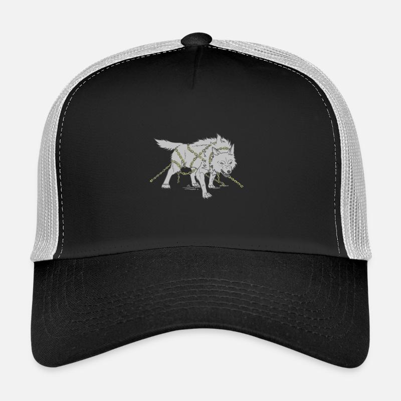 Wolf in Ketten - Trucker Cap - Schwarz/Steingrau