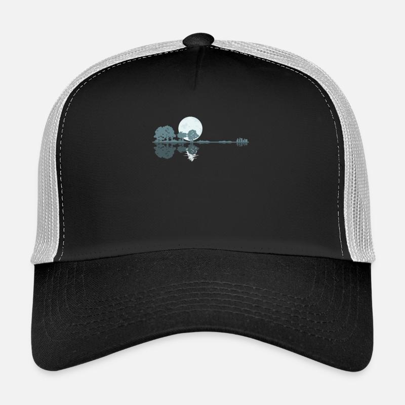 Guitar Lake Shadow Moonlight Gift Idea - Trucker Cap - black/stone grey
