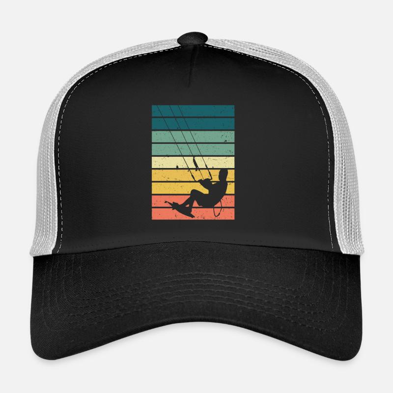 Kitesurf - kiteboard kite surf surfeur cadeau - Casquette trucker - noir/gris pierre