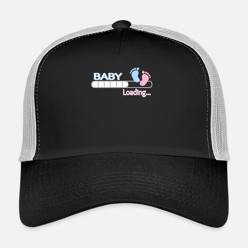 Baby loading... Baby Shirt Geschenk Geschenkidee - Trucker Cap - Schwarz/Steingrau