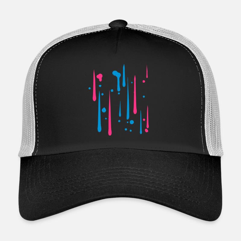 rain drops graffiti spray cool hold out black Trucker Cap