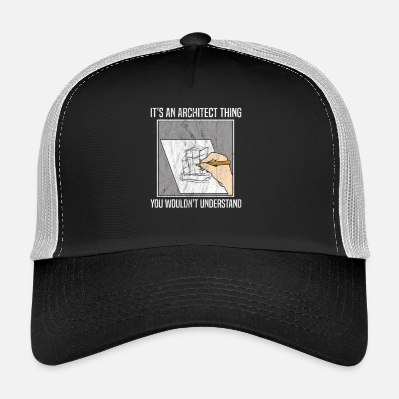 Funny Architect Sketch Drawing For Architects Trucker Cap