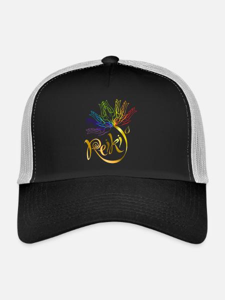 Reiki Master Spiritual Chakra healing gift - Trucker Cap - black/stone grey - Front