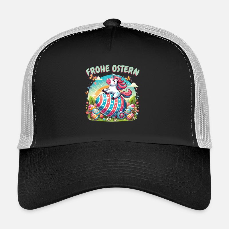 Licorne de Joyeuses Pâques - Conception amusante d’œuf de Pâques Casquette trucker 