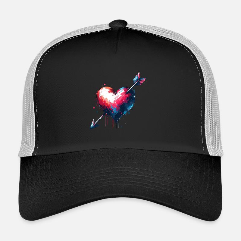Art du cœur avec flèche avec amour Casquette trucker 