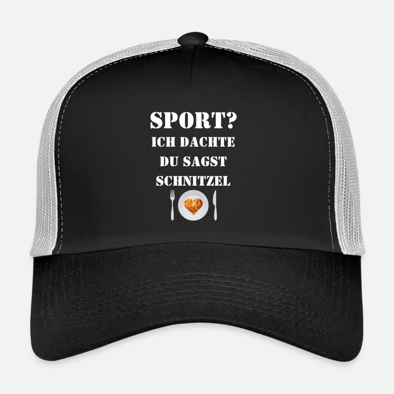 Lustig - Sport? Ich dachte, du sagst Schnitzel - Trucker Cap - Schwarz/Steingrau