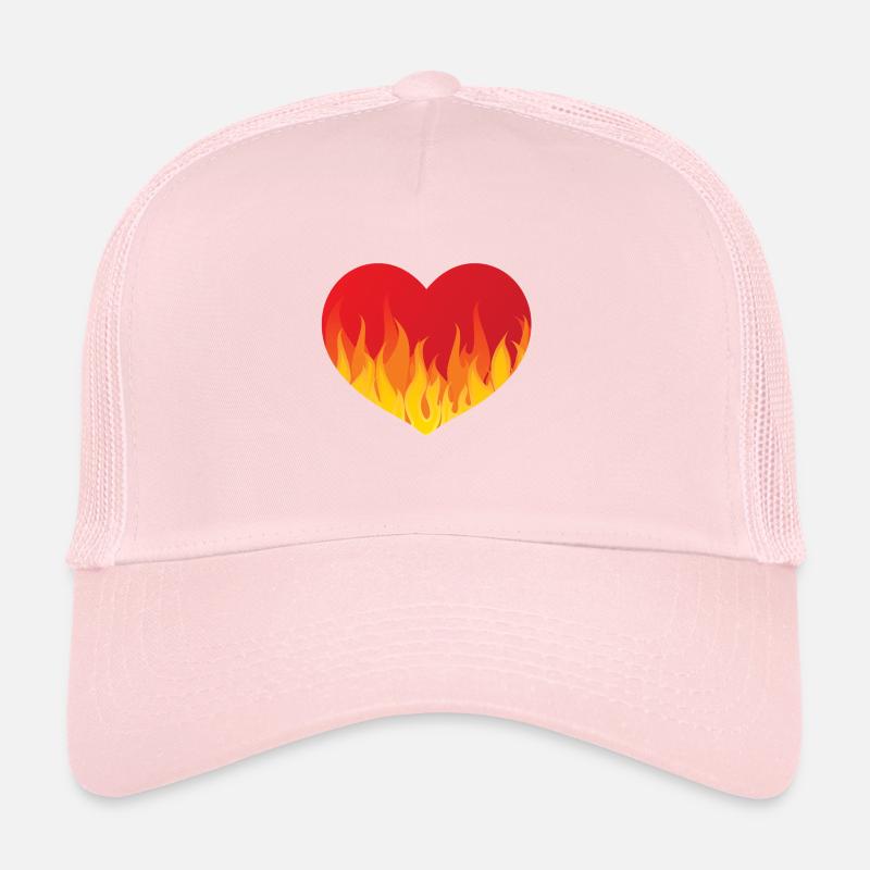 Coeur avec le feu de Casquette trucker 
